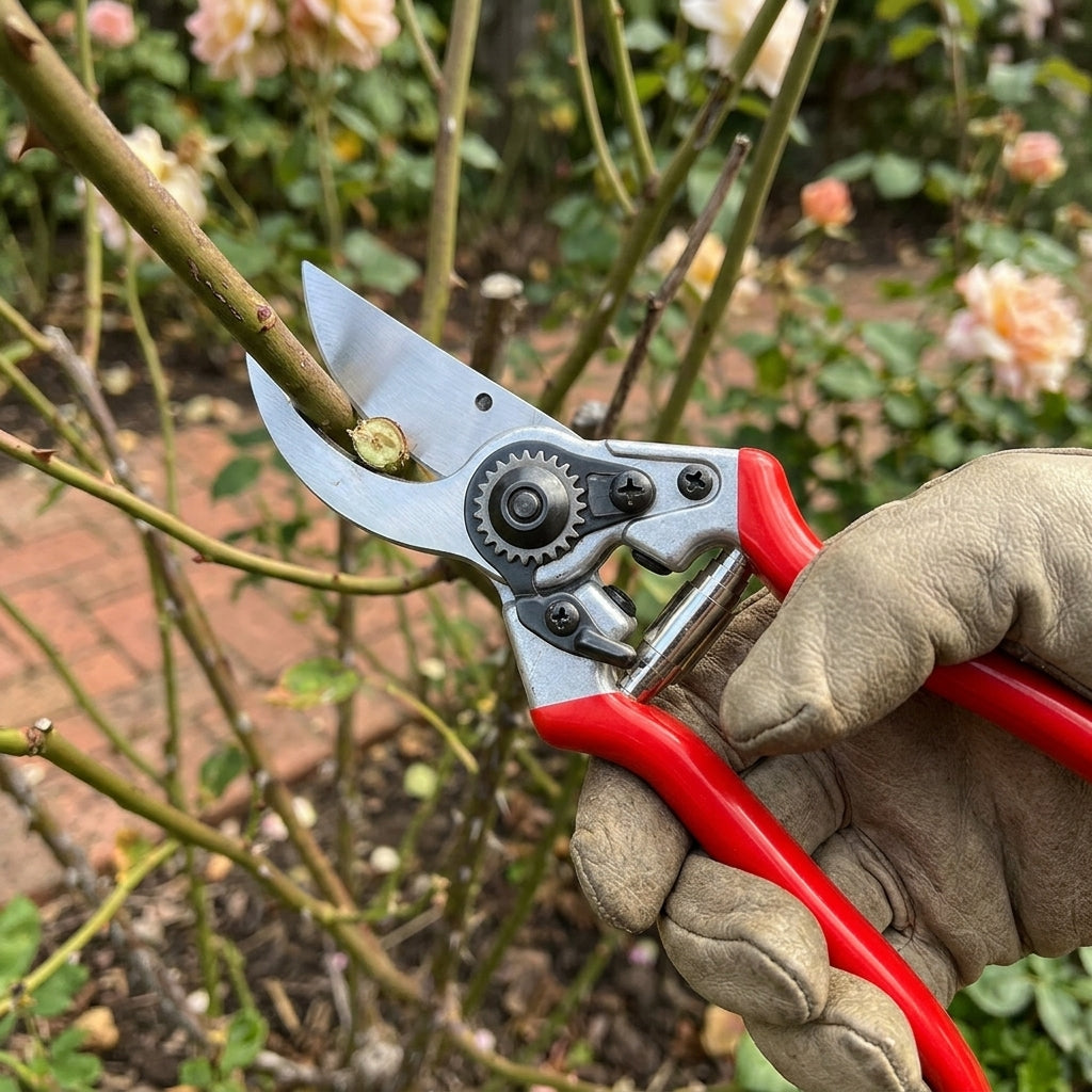 Secateurs with Toothed Centre-Nut for Clean Cuts