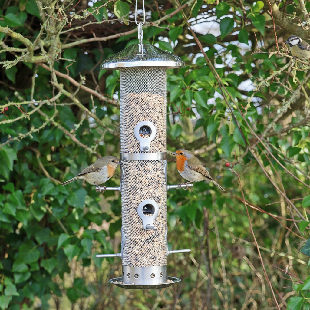 Stainless Steel Large Bird Feeder - Image 2