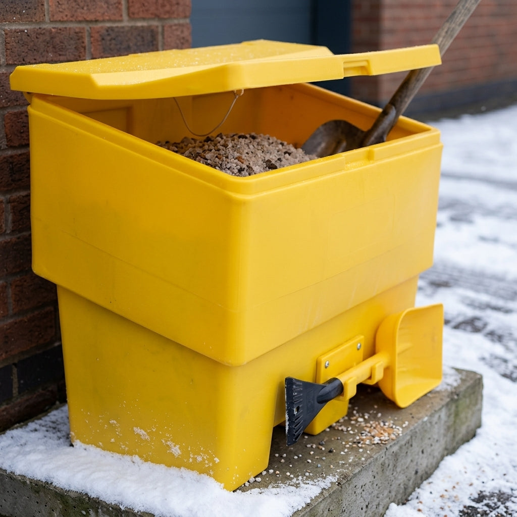 Large Winter Package 25x22kg Rock Salt with Grit Bin & Shovel (view 2)