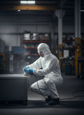 Coverall with 3-Piece Hood, Ergonomic Design, and Antistatic Features