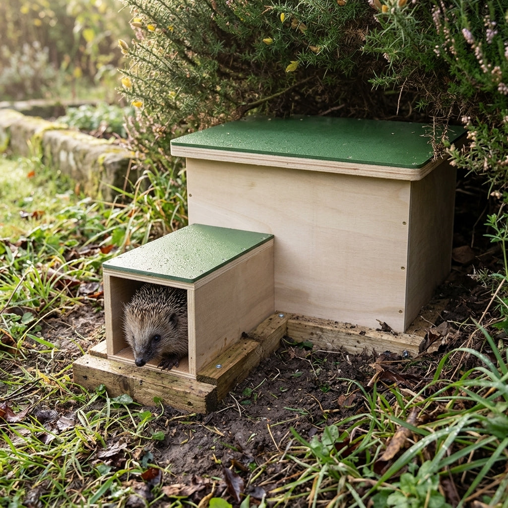 Hedgehog House with Protective Entrance Tunnel