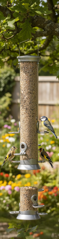 Seed Feeder with Polycarbonate Tubing and Squirrel Resistance