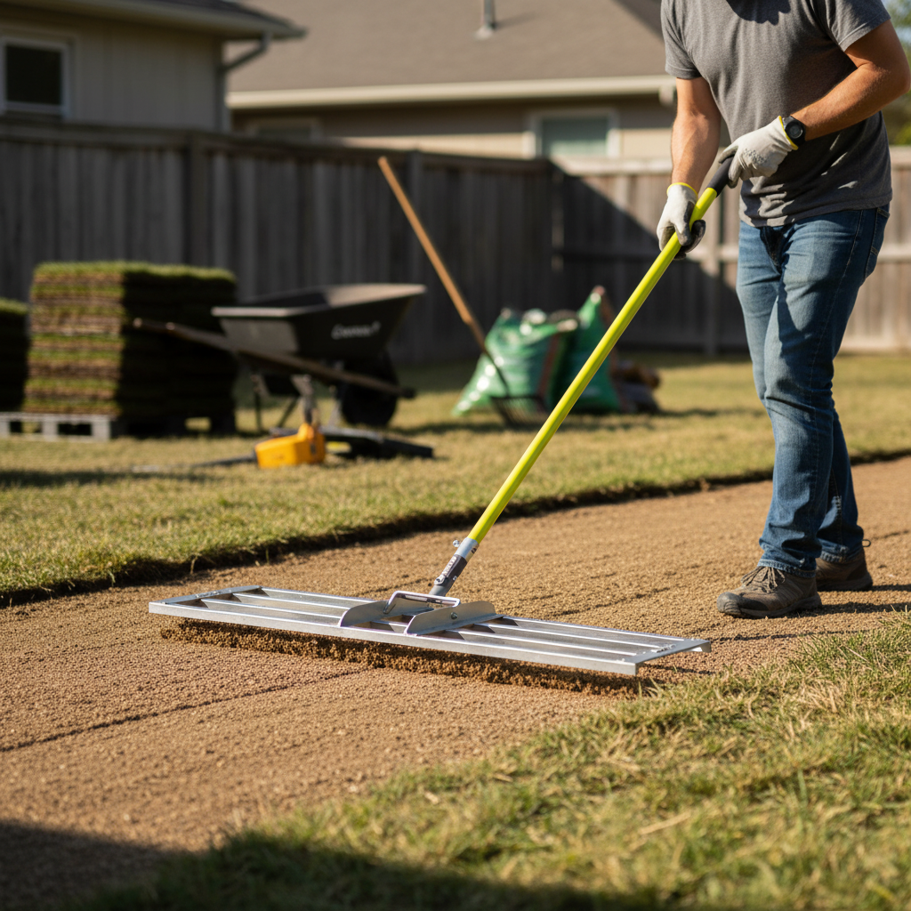 Levelawn for Smoothing and Distributing Top Dressing Materials