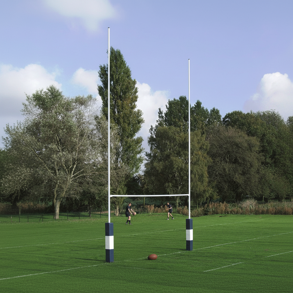 9m Socketed Steel Rugby Posts 2mm