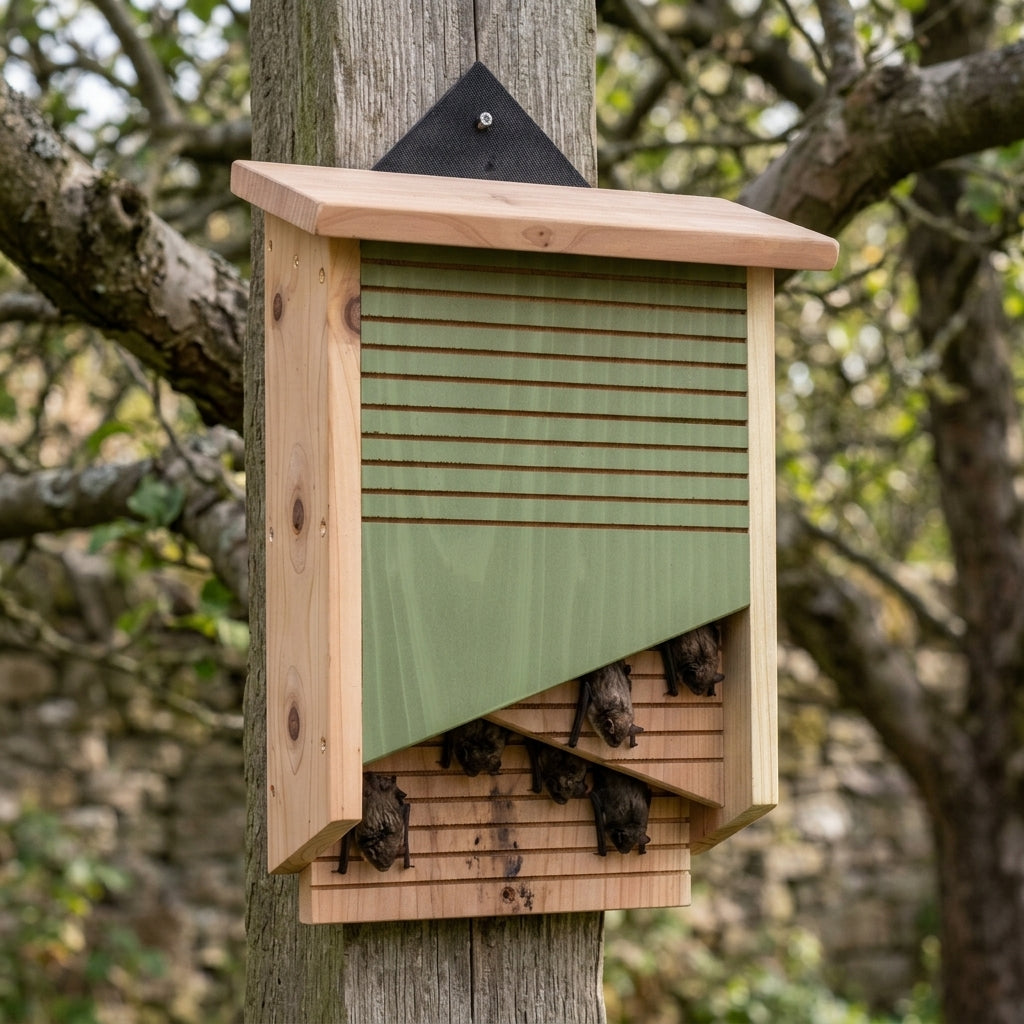 Bat Box with Two Chambers and Ladder Grooves (view 2)