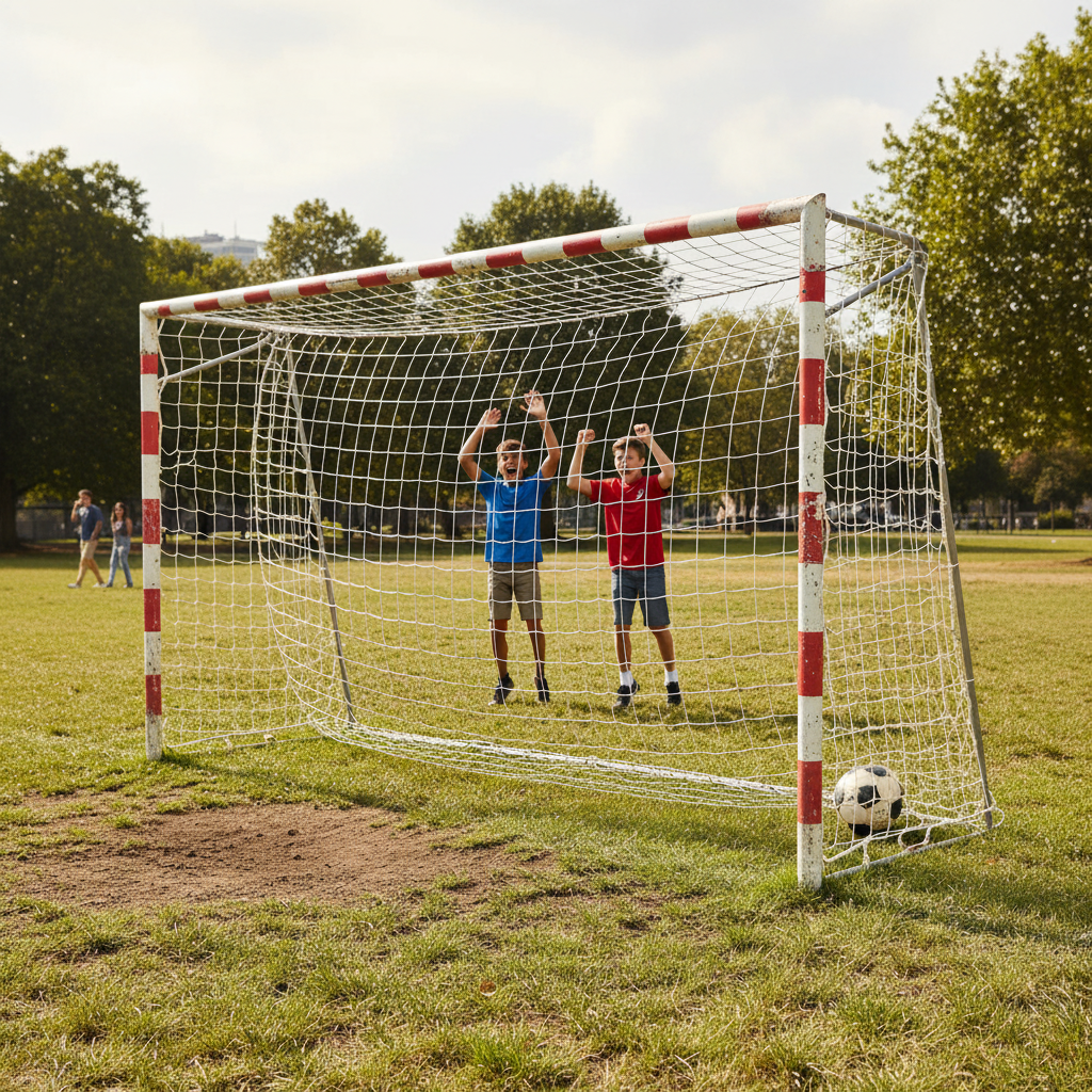 White Football Goal Nets 7.32m x 2.44m 3.0mm