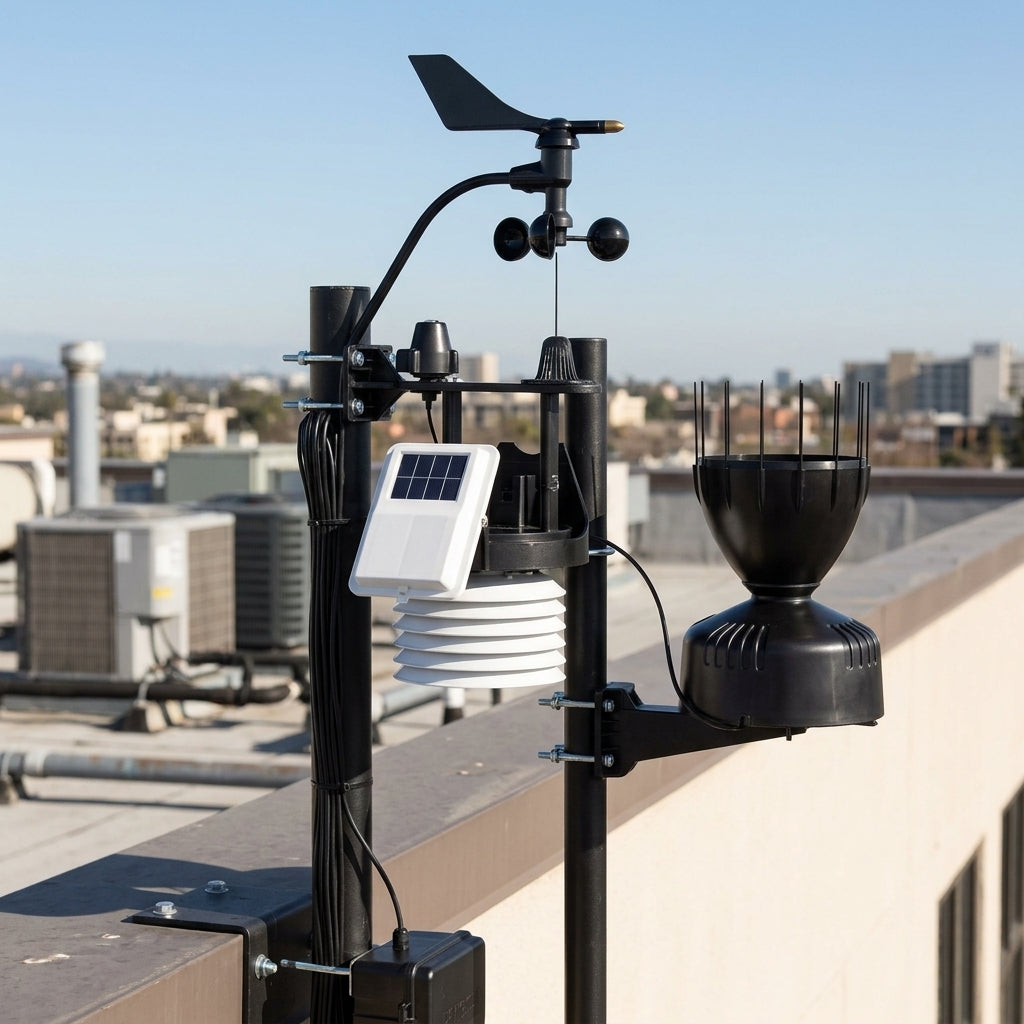 Wireless Weather Station with Solar Sensor - Local Data Recording