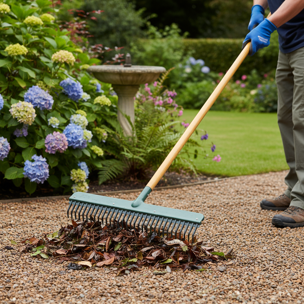 Rubber Rake with Wide Head and Soft Tines for Delicate Surfaces - Image 2