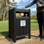 Square Litter Bin Made from Recycled Plastic - Image 2