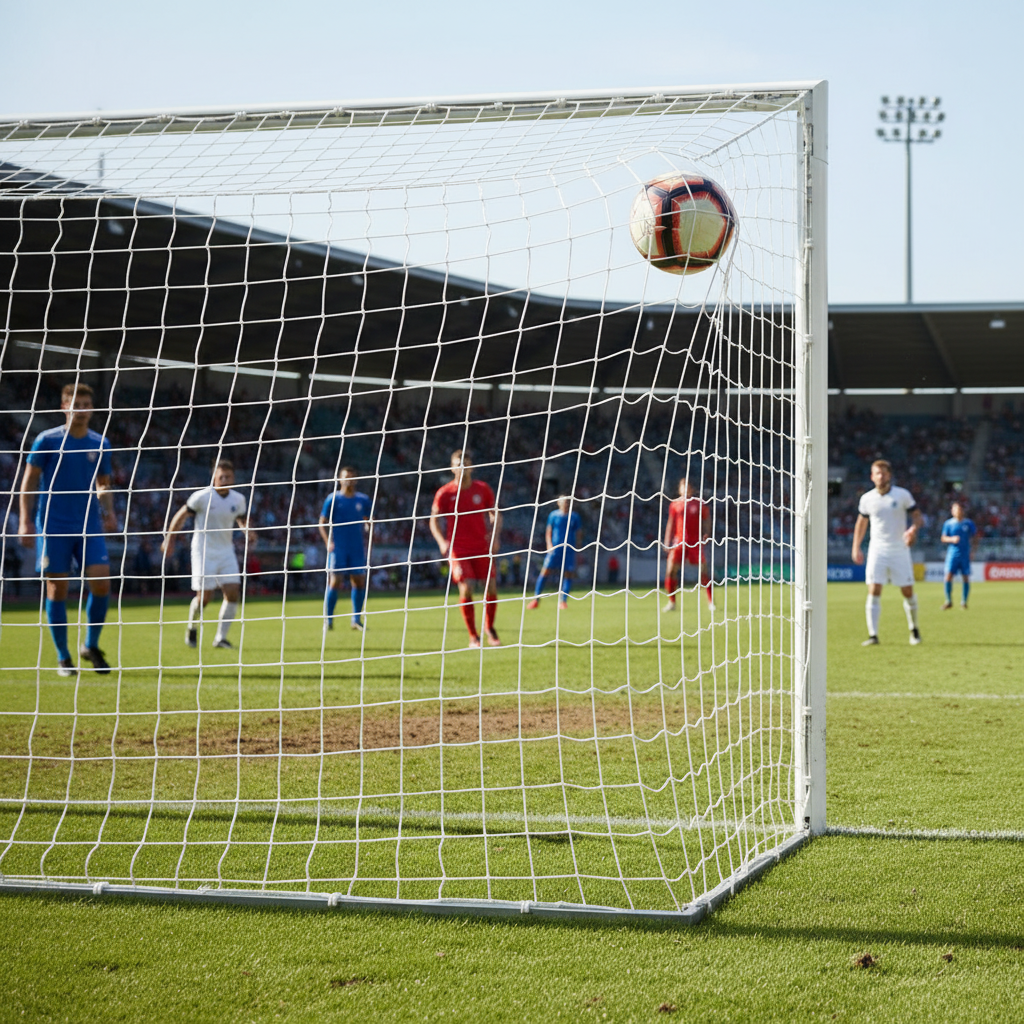 White Football Goal Nets 7.32m x 2.44m 3.0mm - Image 2