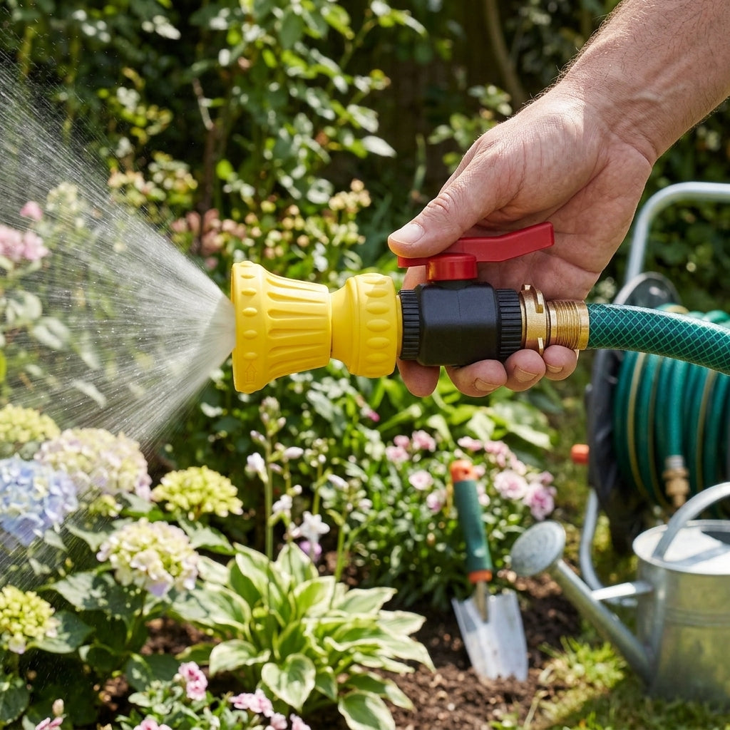 Handheld Spray Nozzle Yellow Adjustable with On/Off Valve