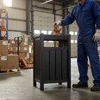 Square Litter Bin Made from Recycled Plastic