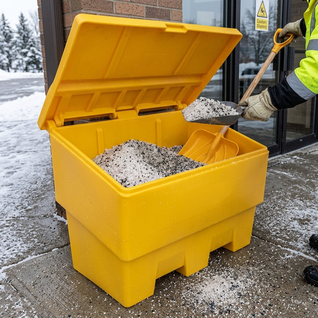 Large Winter Package 25x22kg Rock Salt with Grit Bin & Shovel