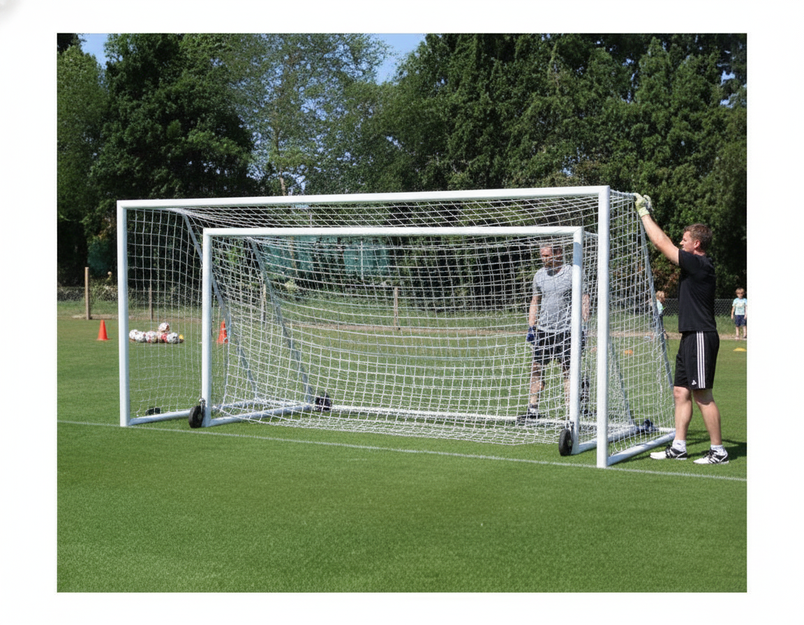 Folding Freestanding 9 v 9 Football Goals
