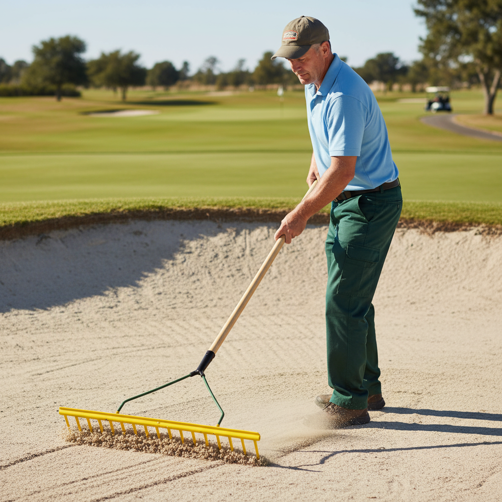 16P Polypropylene Bunker-Soil Rake 150cm - Image 2