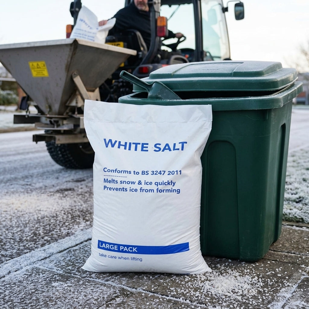 Large Winter Package 25x22kg Rock Salt 340L Grit Bin