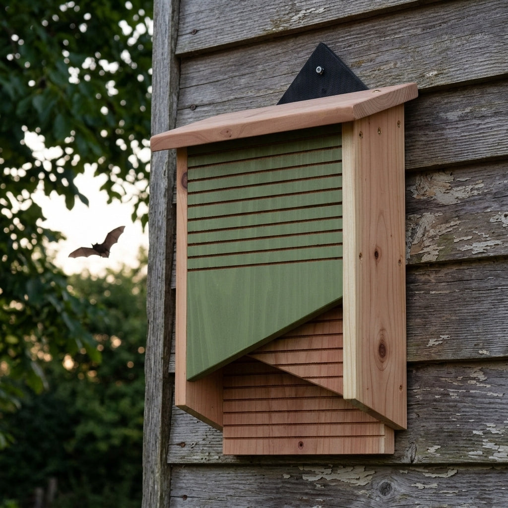 Bat Box with Two Chambers and Ladder Grooves