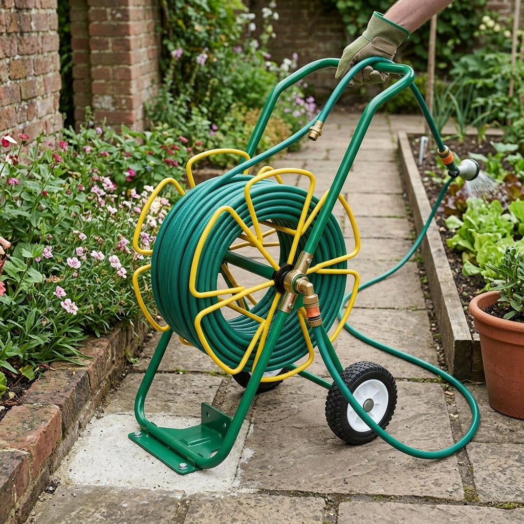 100m Domestic Hose Reel 1/2 inch Varnished Steel
