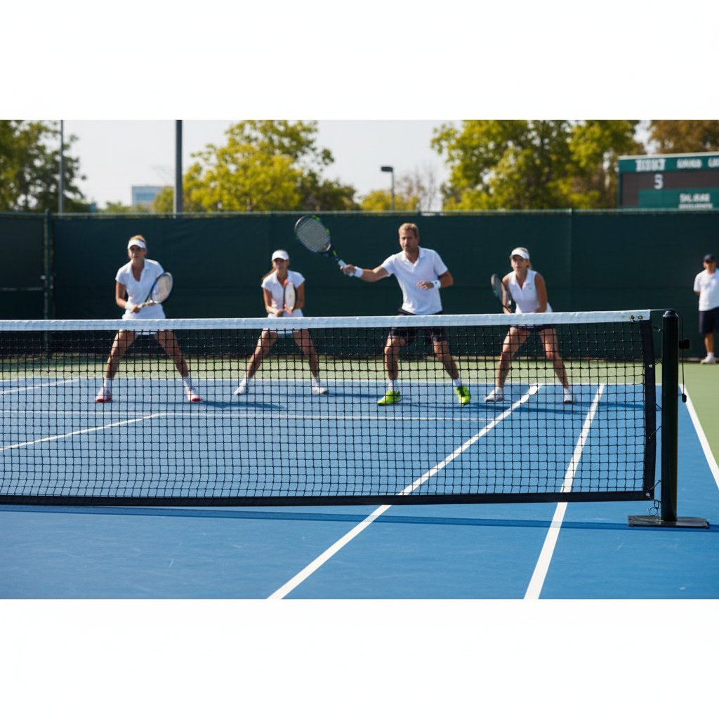 Heavy Duty Tennis Net with Vinyl Coated Nylon Headband and Regulation Size Mesh for Tournament Use 12.8m - Image 2