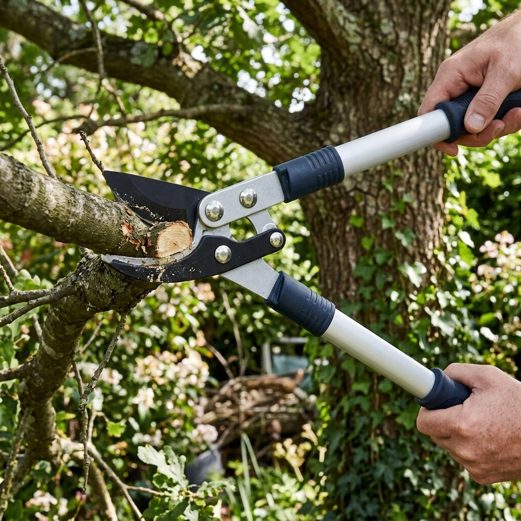 Bypass Lopping Shears with Compound Action and Soft Grips