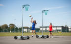 Professional Wheelaway Netball Posts with Adjustable Heights and Durable Steel Construction - Main Product Image