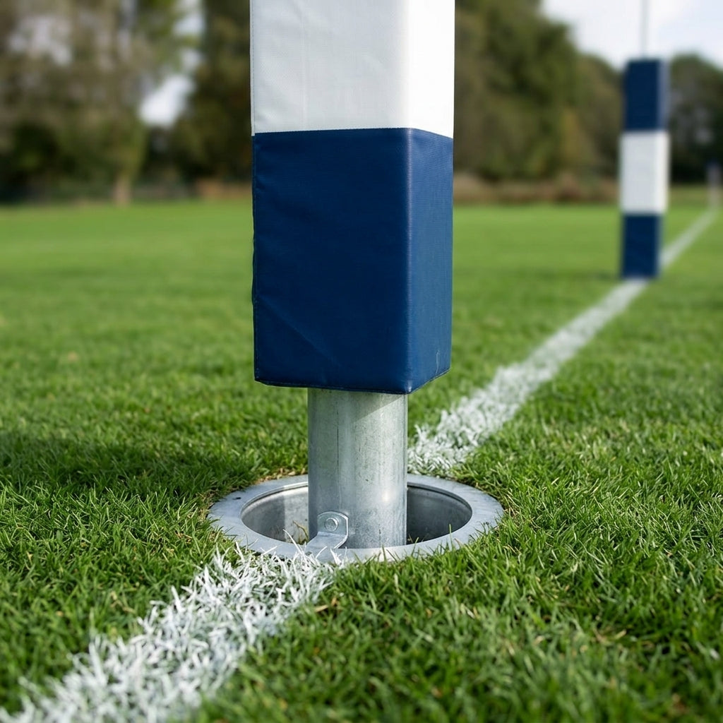 9m Socketed Rugby Posts Steel 2mm Thick