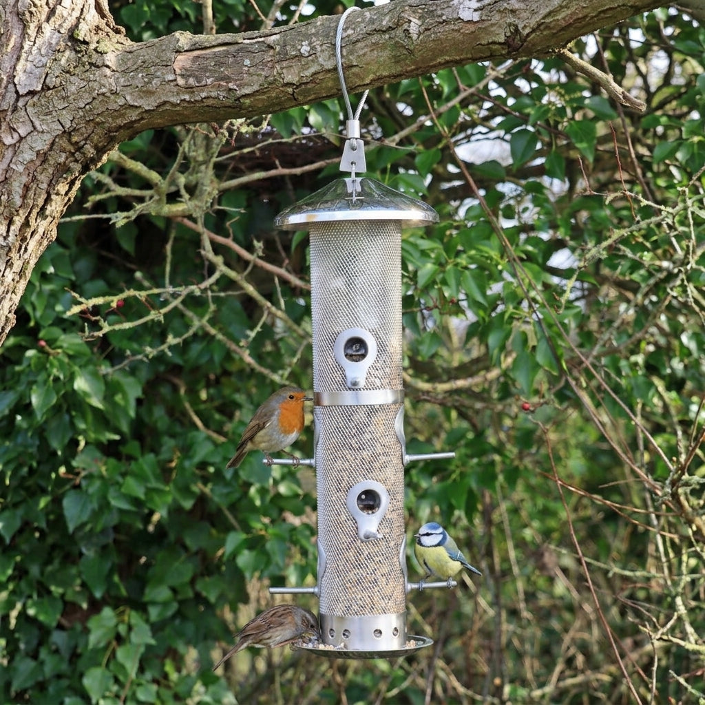 Large Bird Feeder Stainless Steel Durable Design