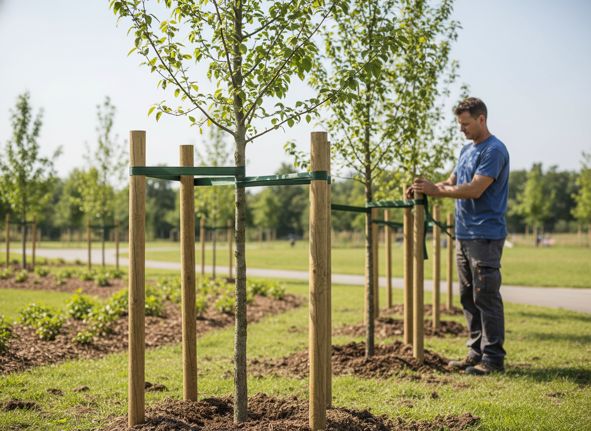 Treated Square Tree Stakes for Garden Fencing and Support - Image 2