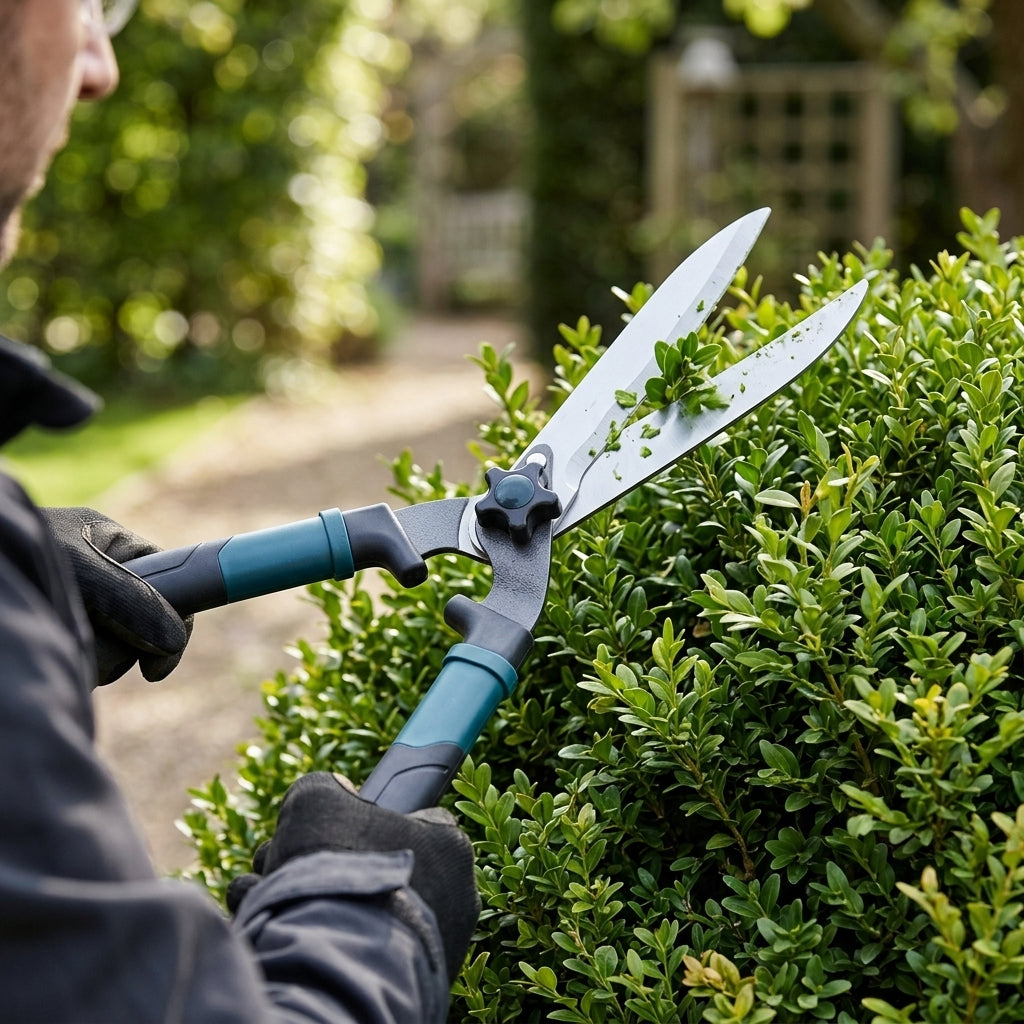 9in Hedge Shears with Curved Blades and Soft Grip Handles