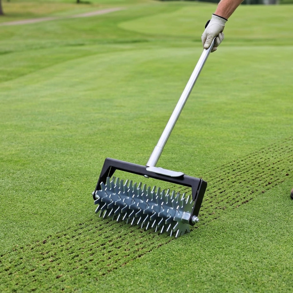 Rotary Hand Seed Slotter - 1/2in Flat-Bottomed Slots for Overseeding Fine Turf