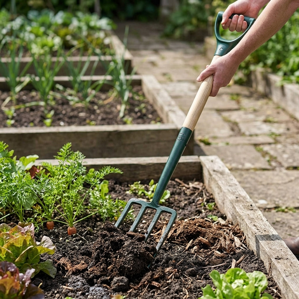Solid Socket Garden Fork with Ergonomic Handle
