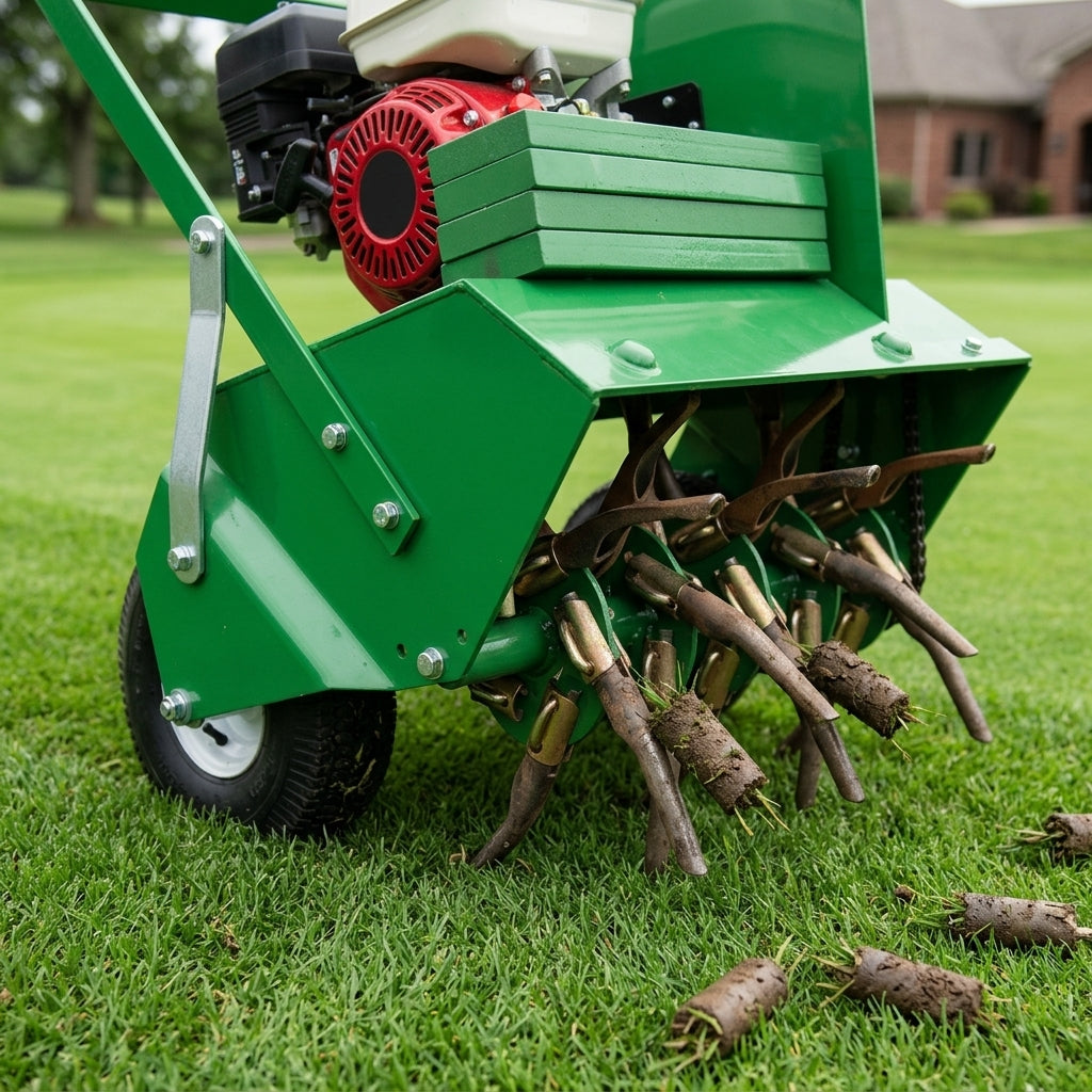 Self-Propelled Walk-Behind Core Aerator - 1/2in Closed Core Tines, 70cm Width (view 2)