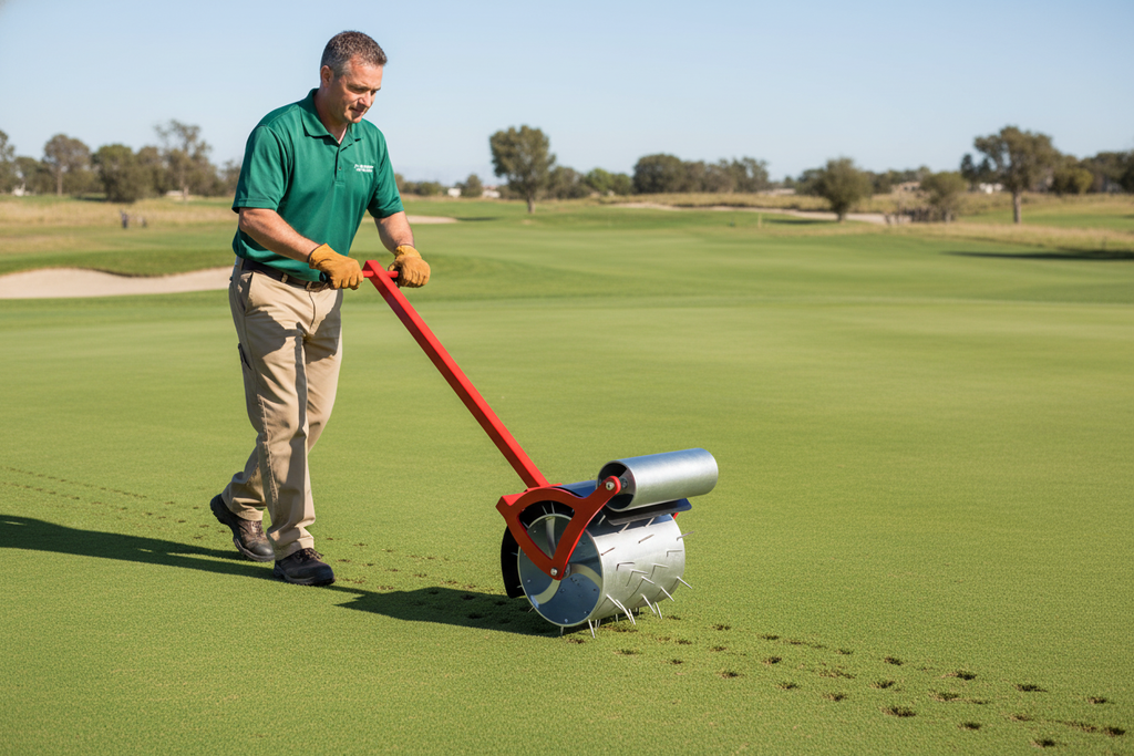 Sarel Spiking Roller for Efficient Turf Aeration and Surface Compaction Relief - Image 2