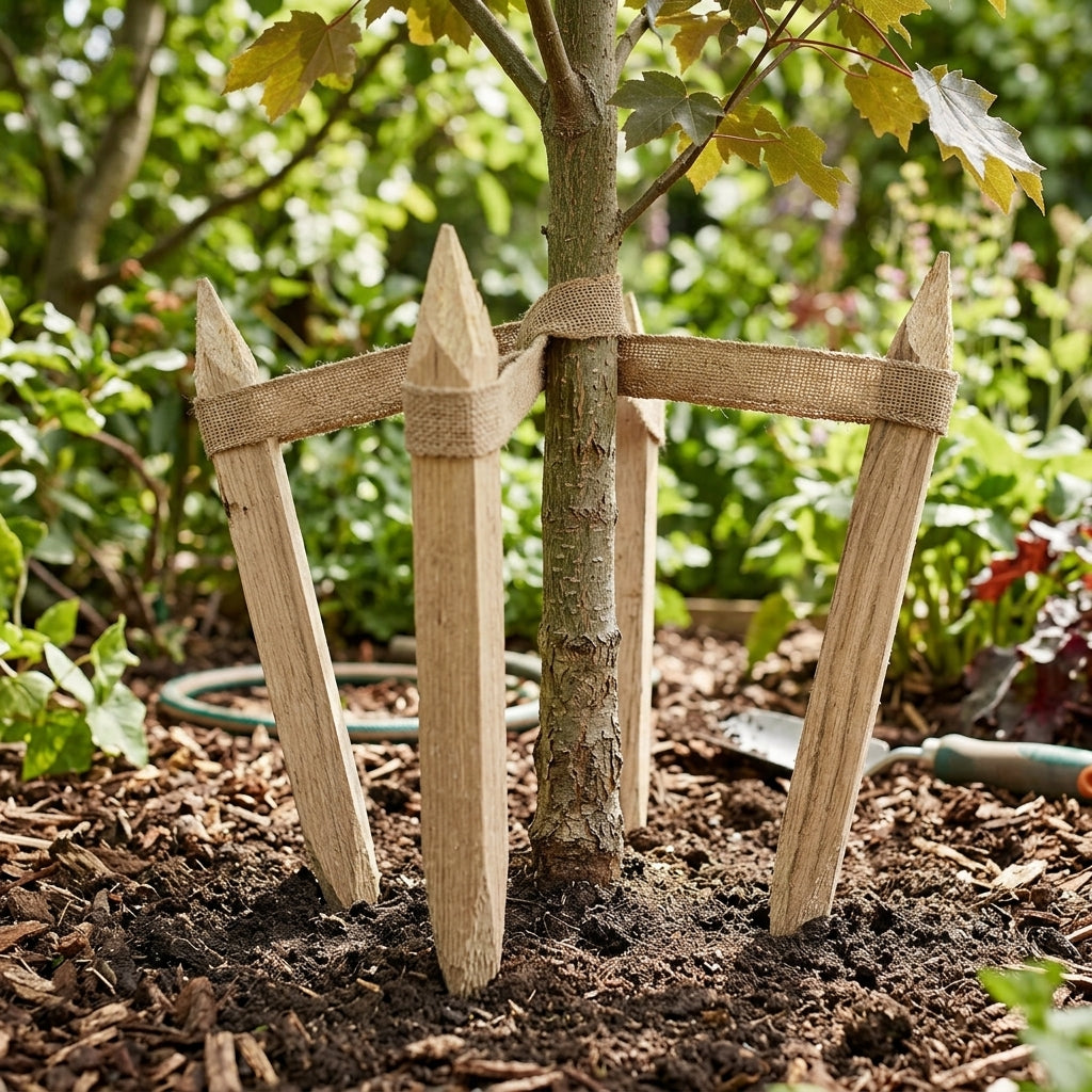 75cm-1.5m Square Tree Stakes 25-32mm for Garden Support