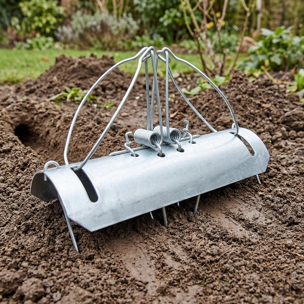 Tunnel Mole Trap - Strong Spring Action, Galvanised Construction
