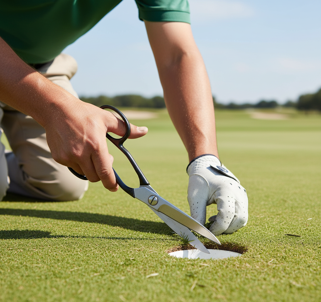 Curved Golf Hole Trimming Scissors