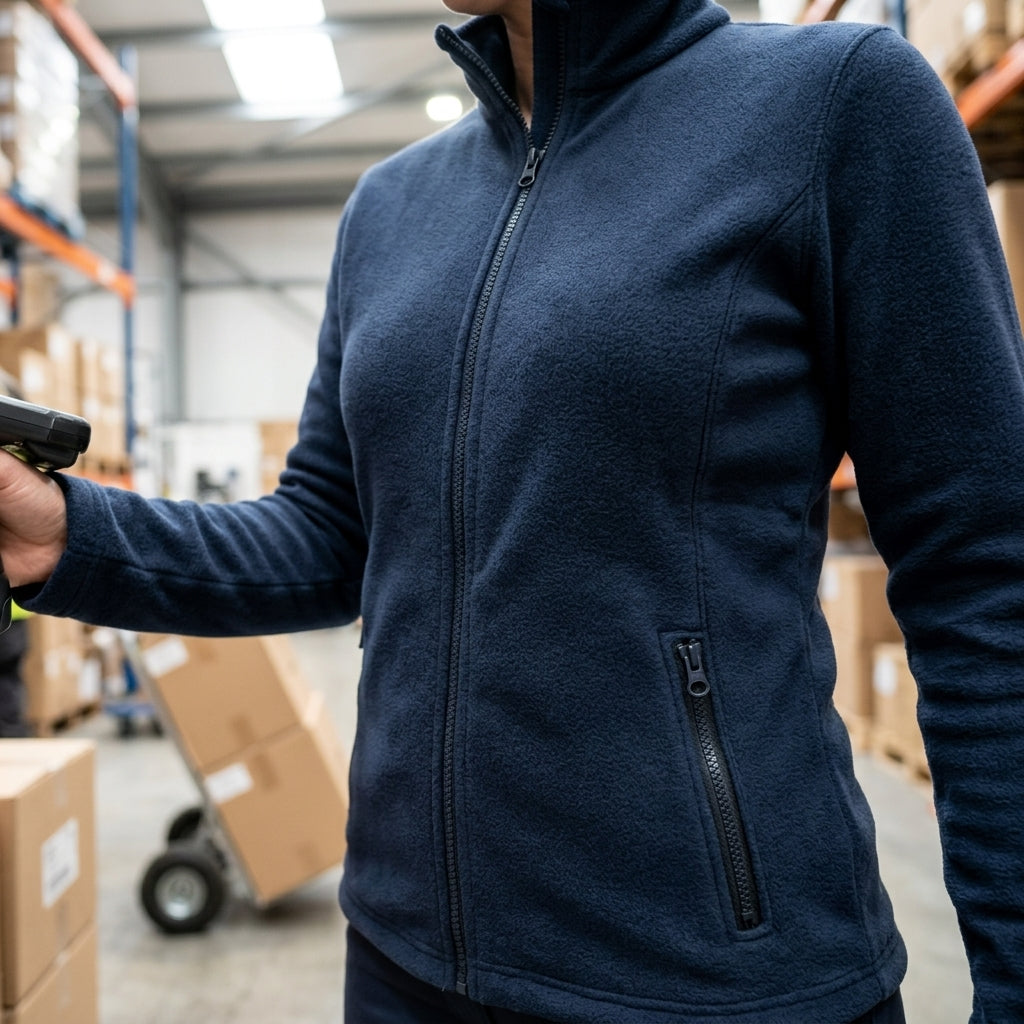 Women's Fleece Jacket - Sizes S-XXXL - Navy/Black (view 2)