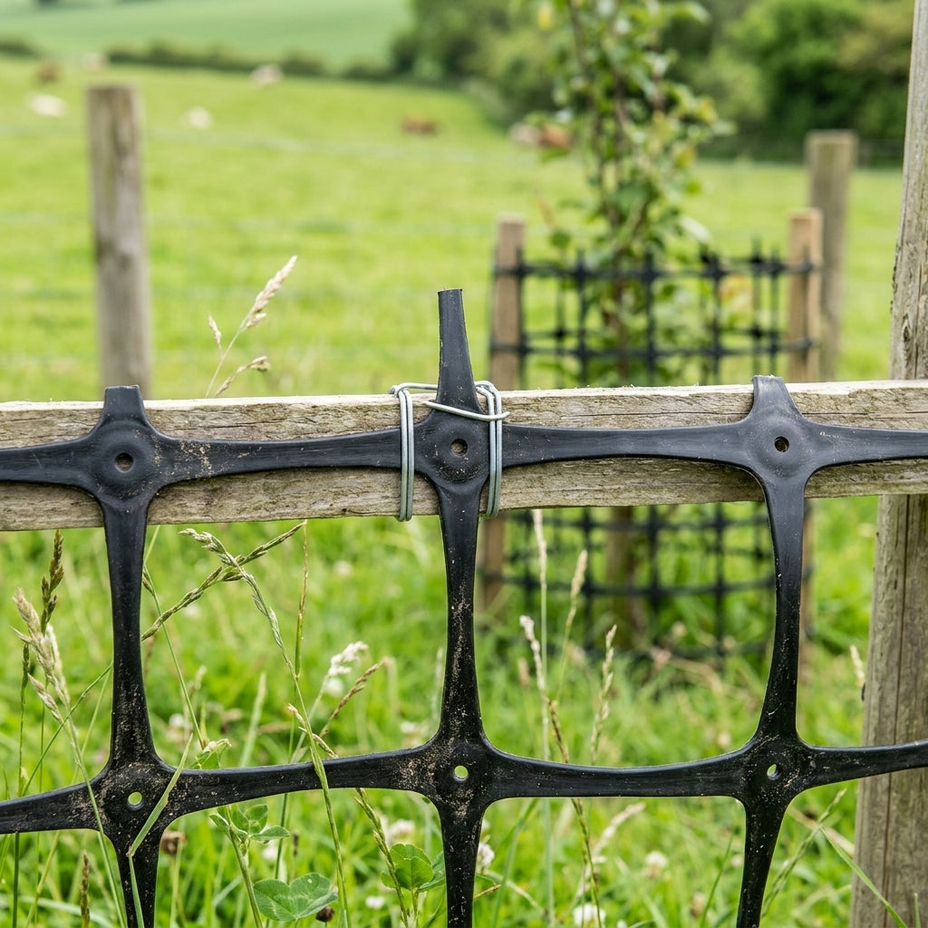 Black Polypropylene Deer Fencing Net - 1.8m x 100m Roll, 50mm Mesh (view 2)