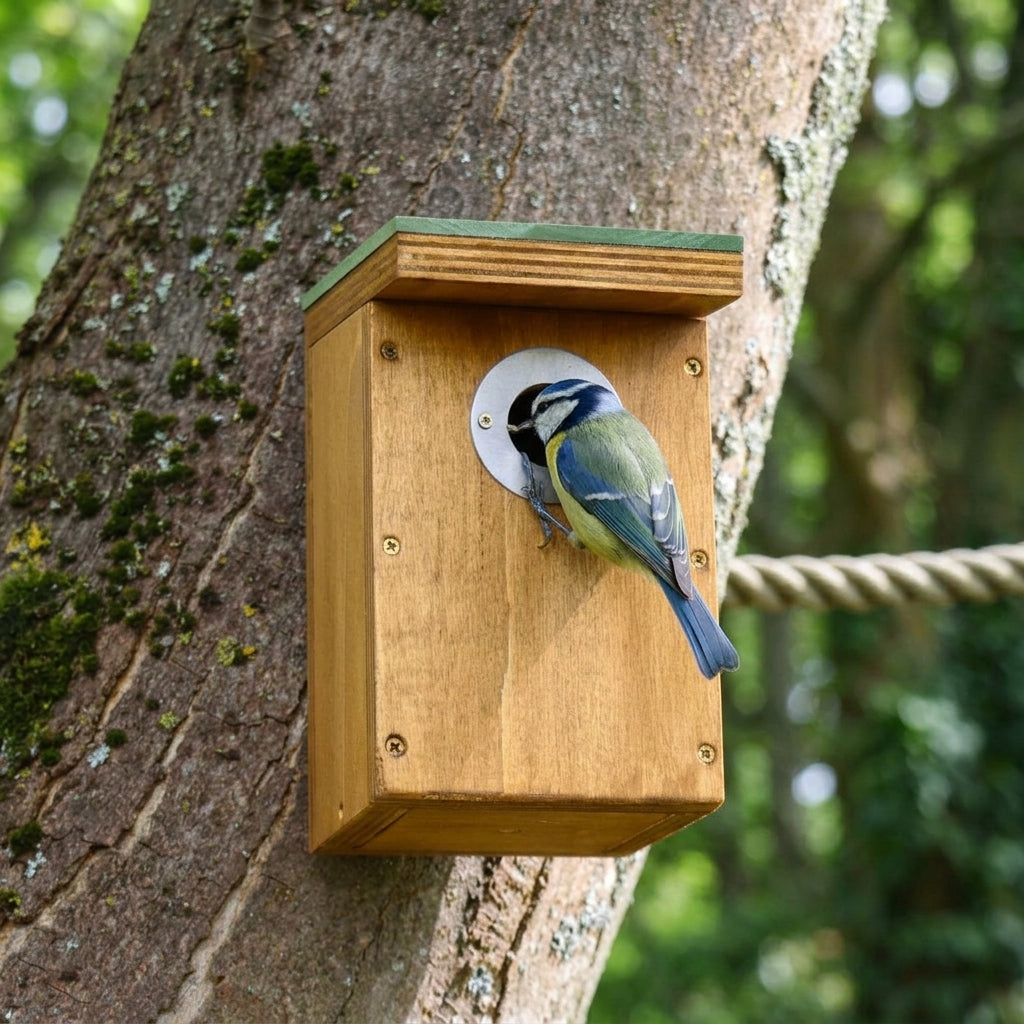 Bird Nest Box with Stainless Steel Reinforced Entrance