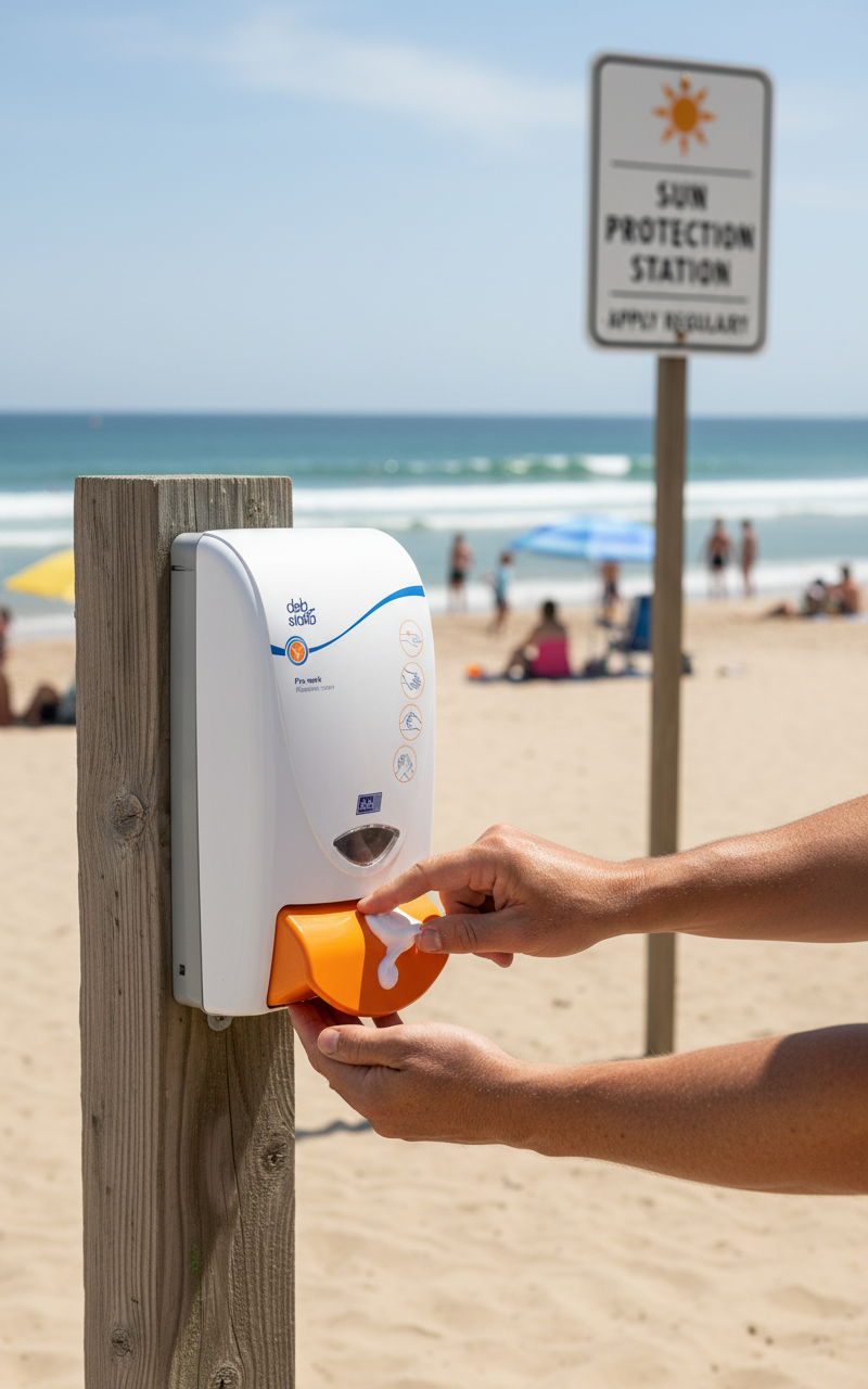 Sun Cream Dispenser Unit for SPF Protection in Outdoor Environments - Image 2